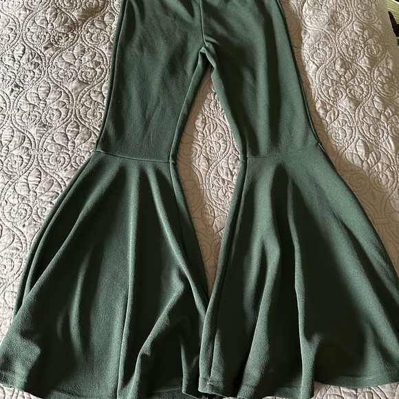 Black Super Bell Flare High Waist Stretch Pants Medium Boho Sheik - Picture 1 of 6